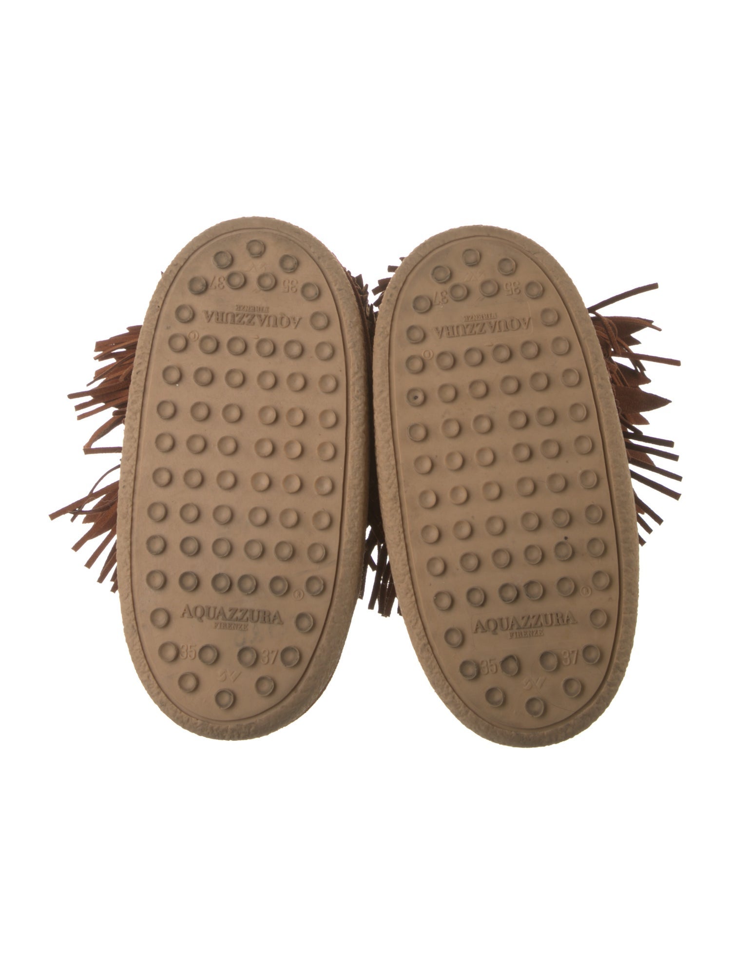 Aquazzura Suede Fringe Trim Accent Lace-Up Boots